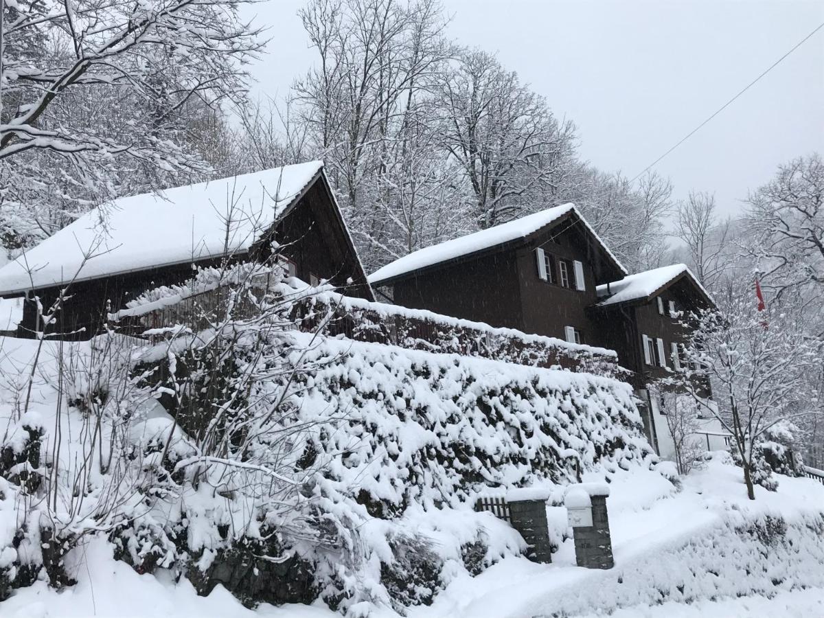 Romantic Private Superior Swiss Chalet With Hottub Lungern Exteriér fotografie